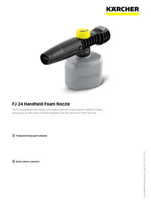 מידע על המוצר FJ 24 זרבובית קצף ידנית