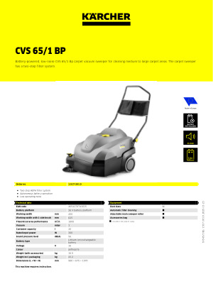 שואב אבק לשטיחים CVS 65/1 Bp