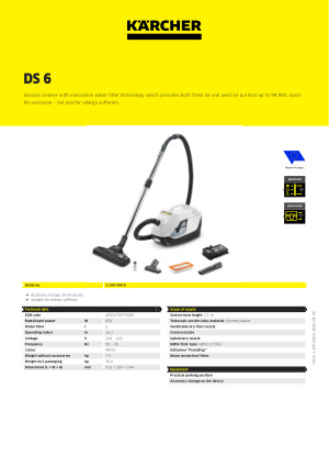 שואב אבק Karcher DS 6 Waterfilter